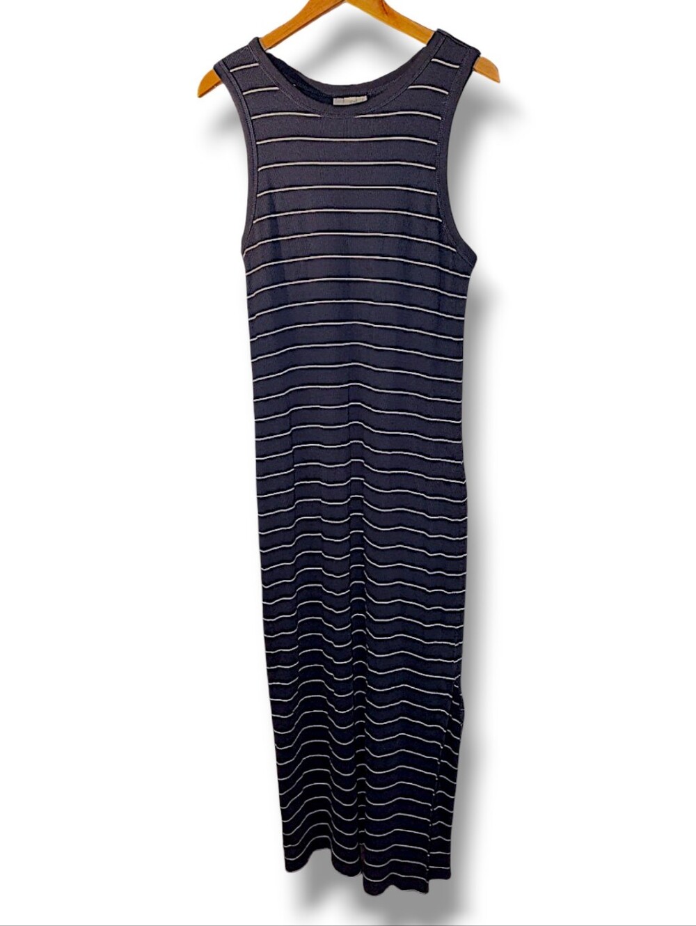 Universal Thread Co. Rib-Knit Striped Sleeveless Maxi Dress- Navy XXL